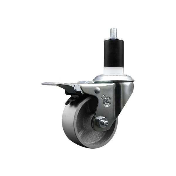 3'' Semi Steel Swivel 1-1/2'' Expanding Stem Caster Total Lock Brake